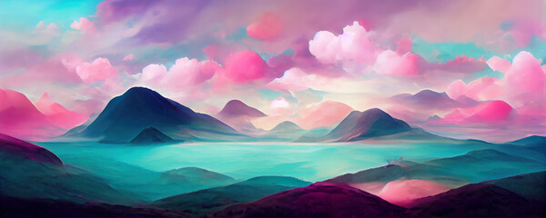 Pastel colored landscape