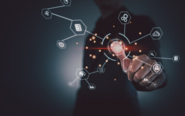 Fingerprint scanning and biometric authentication, processing of biometric for access personal data. surveillance and security scanning of digital programs cyber futuristic applications