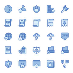 Fill blue outline icon for GDPR