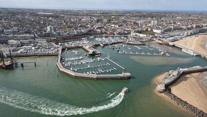 Ramsgate kent UK aerial drone high angle habour and marina  - obrazy, fototapety, plakaty