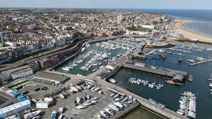 Fototapeta na wymiar Ramsgate kent UK aerial drone high angle habour and marina 