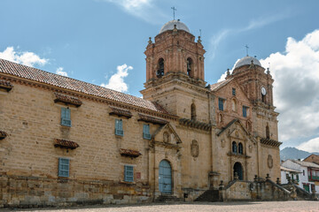 Fototapeta na wymiar Main church of the beautiful historical Colombian village Mongui, Boyaca, Colombia.