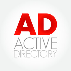 AD - Active Directory is a database and set of services that connect users with the network resources they need to get their work done, acronym concept background