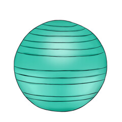 green fiball for fitness and sports or pilates  for training in the gym or at home 