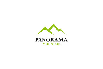 Landscape hills mountain peaks logo design vector illustration