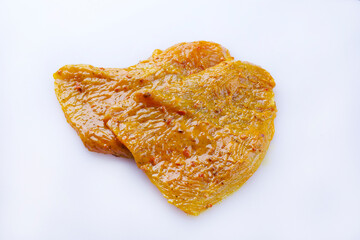 Traditional rohe marinierte Lendensteaks von der Pute zubereitet für eine Sommer Grillparty...