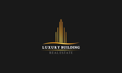 Illustration Modern Building Luxury Real Estate , Property And Construction Logo Design.