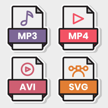 Document file format folder pdf doc xls jpg zip txt png json ppt csv xml ai mp3 mp4 html psd css js avi svg