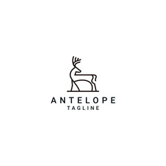 Antelope logo design icon vector