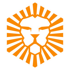 Shining lion head silhouette simple logo inside 6