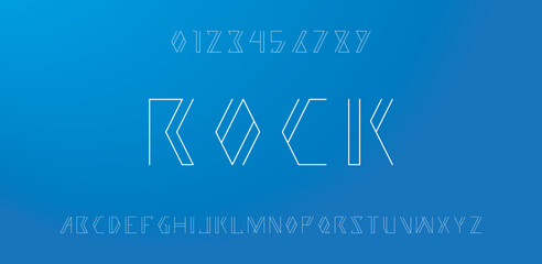 Line modern tech font. Typography line fonts for technology, digital and sport logo design. Vector illustration