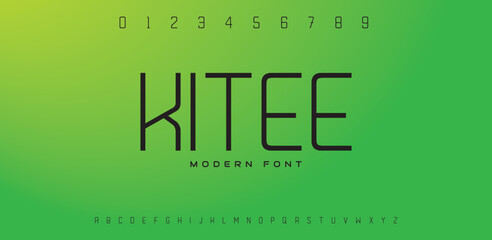 Line modern tech font. Typography line fonts for technology, digital and sport logo design. Vector illustration