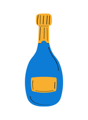 Champagne icon set. Flat set of champagne vector icons for design
