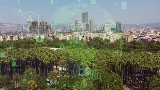 Environmental technology and innovation, for conserve the natural environment. Sustainable development green technologies futuristic planet earth. . High quality 4k footage