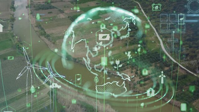 Environmental technology and innovation, for conserve the natural environment. Sustainable development green technologies futuristic planet earth. . High quality 4k footage