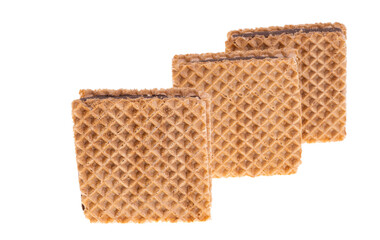 square chocolate wafers isolated