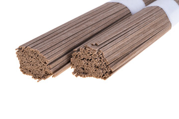 buckwheat soba noodles isolated