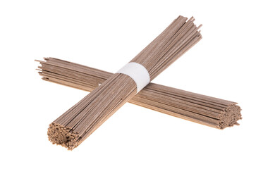 buckwheat soba noodles isolated