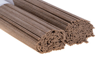 buckwheat soba noodles isolated