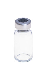 empty vaccine bottle isolated