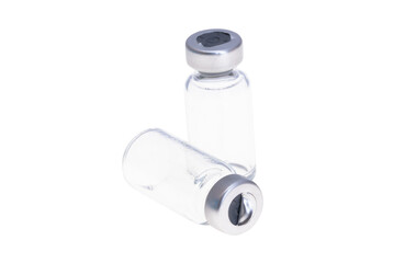 empty vaccine bottle isolated
