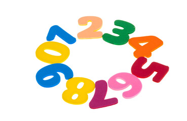 colored numbers isolated
