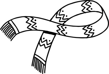 Vector illustration of scarf in a hand-drawn style.