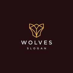 Abstract luxury fox head logo design template