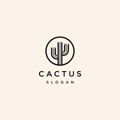 Cactus hipster vintage logo icon design vector 