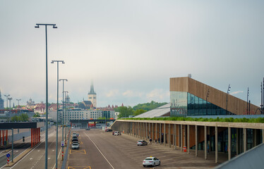 Tallinn passenger shipping port with customs.