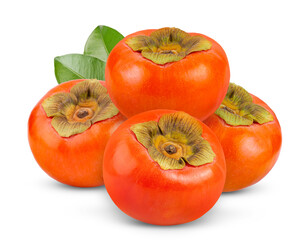 Ripe persimmons isolated on transparent png