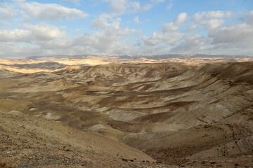Fototapeta na wymiar Stunning landscape of Judaean Desert with sandy hills, Israel, Palestine.