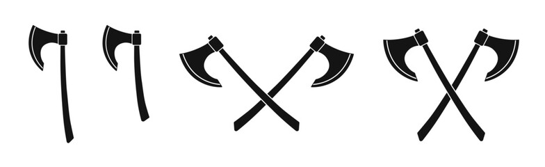 Battle axe logo icon set - obrazy, fototapety, plakaty