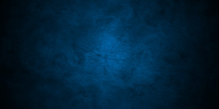 Dark black and blue stone concrete grunge wall texture and backdrop background anthracite panorama. Panorama dark black or blue slate background or texture.	
