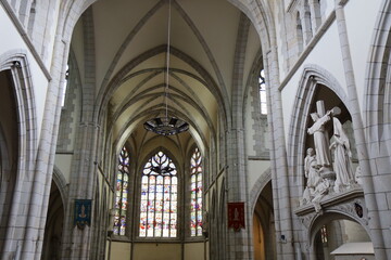 L'église Saint Mathieu, intérieur de l'église, ville de Quimper, département du Finistère, Bretagne, France