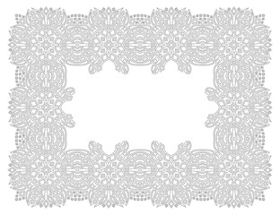 Line art for coloring book with ornate frame