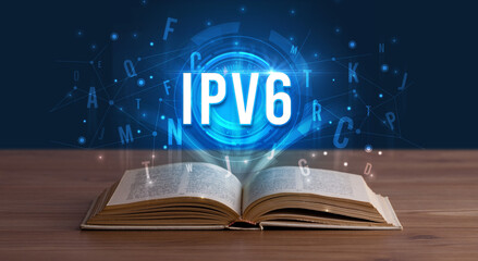 Technology abbreviation coming out from an open book
