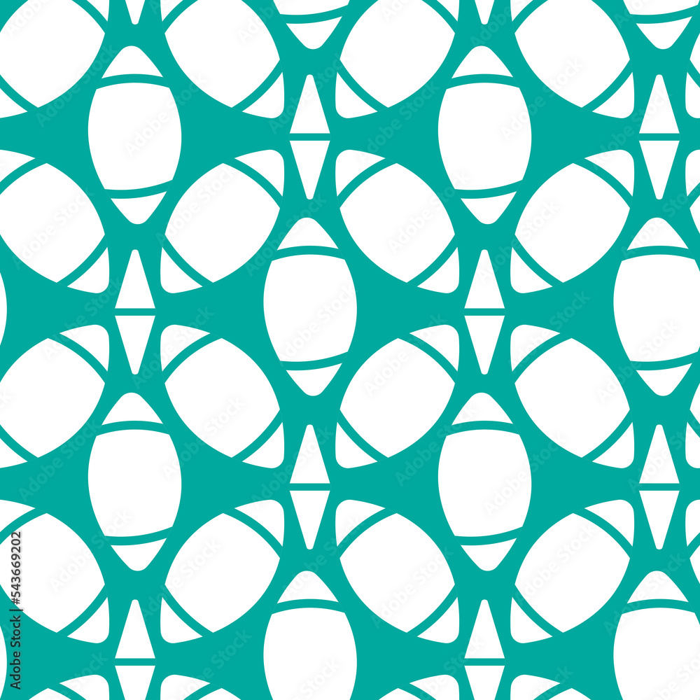 Poster abstract shapes in a row, blue seamless pattern. wallpaper or fabric print template. vector backgrou