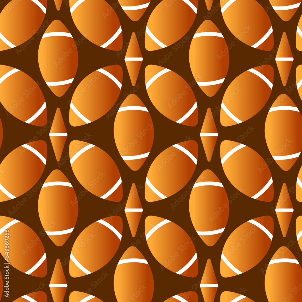 Poster abstract shapes in a row seamless pattern. wallpaper or fabric print template. vector brown golden b