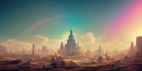 Fototapeta premium Alen planet in pastel color