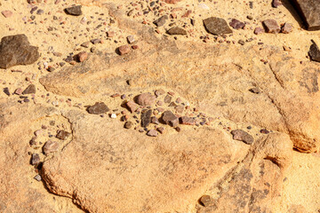 Rocks on the ground in Sinai desert