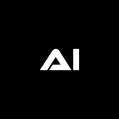 AI letter logo design with black background in illustrator, vector logo modern alphabet font overlap style. calligraphy designs for logo, Poster, Invitation, etc.