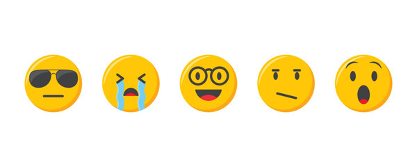Emoji icons set. Emoticons collection vector illustration