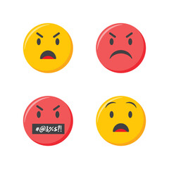 Emoji icons set. Emoticons collection vector illustration