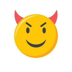 Emoji icon. Angry and evil Emoticon, vector illustration