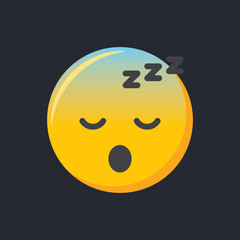 Fototapeta premium Emoji icon. Sleepy face emoticon, vector illustration