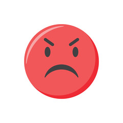 Fototapeta na wymiar Emoji icon. Angry and evil Emoticon, vector illustration