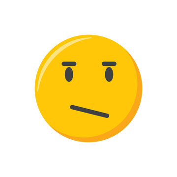 Emoji icon. sceptical face, meh emoticon, vector illustration