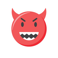 Emoji icon. Angry and evil Emoticon, vector illustration