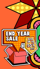 end year sale vector illustration